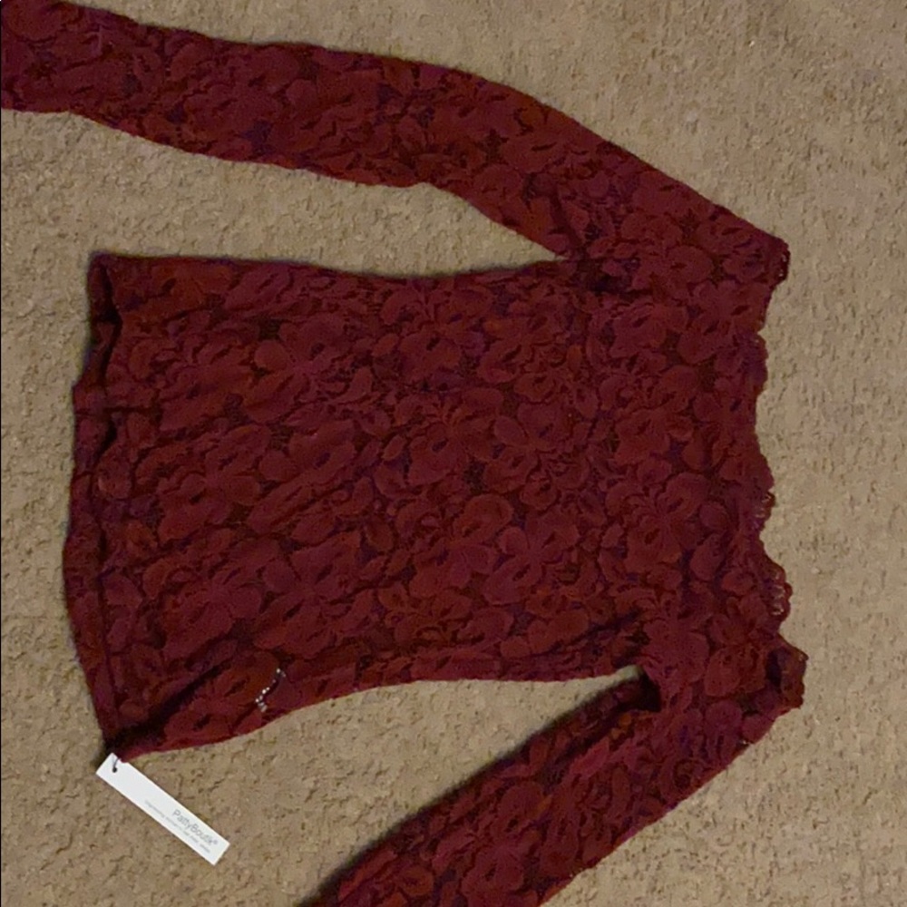 lace off the shoulder long sleeve